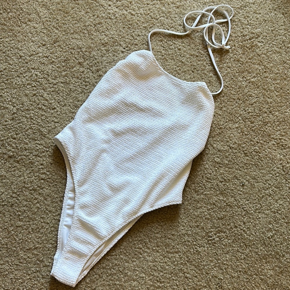 L.A. Hearts White Scrunch One Piece Swimsuit